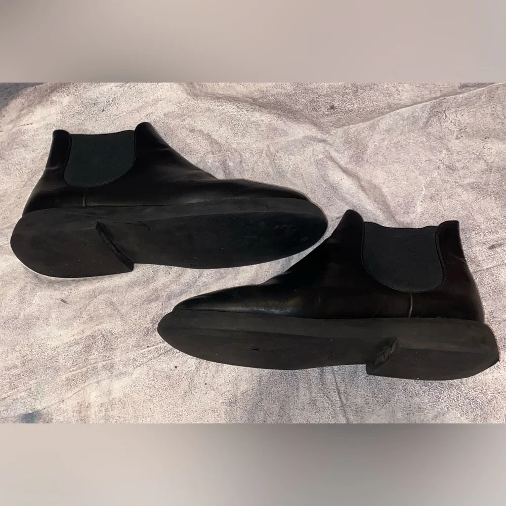 Marsell Gomme Gommello Black Leather Chelsea Ankle Boots Chunky Oversized 10 43 - Picture 2 of 10